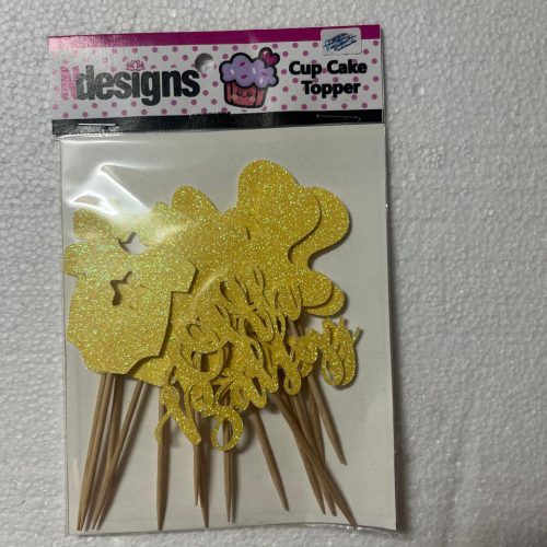 Oh Baby Cupcake Topper - Yellow Oh Baby Cupcake Topper